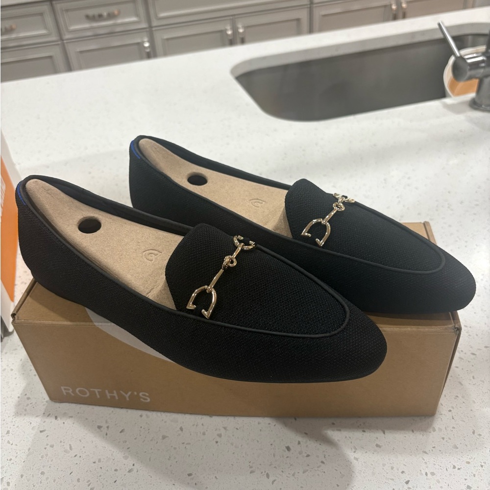 Rothy's THE DOUBLE BIT ALMOND LOAFER size 11 Black